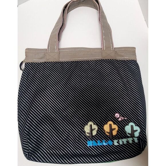 Hello Kitty Tote Bag Purse Quilted Sequins Metallic Embroidered Multiple Fabrics - Picture 3 of 11